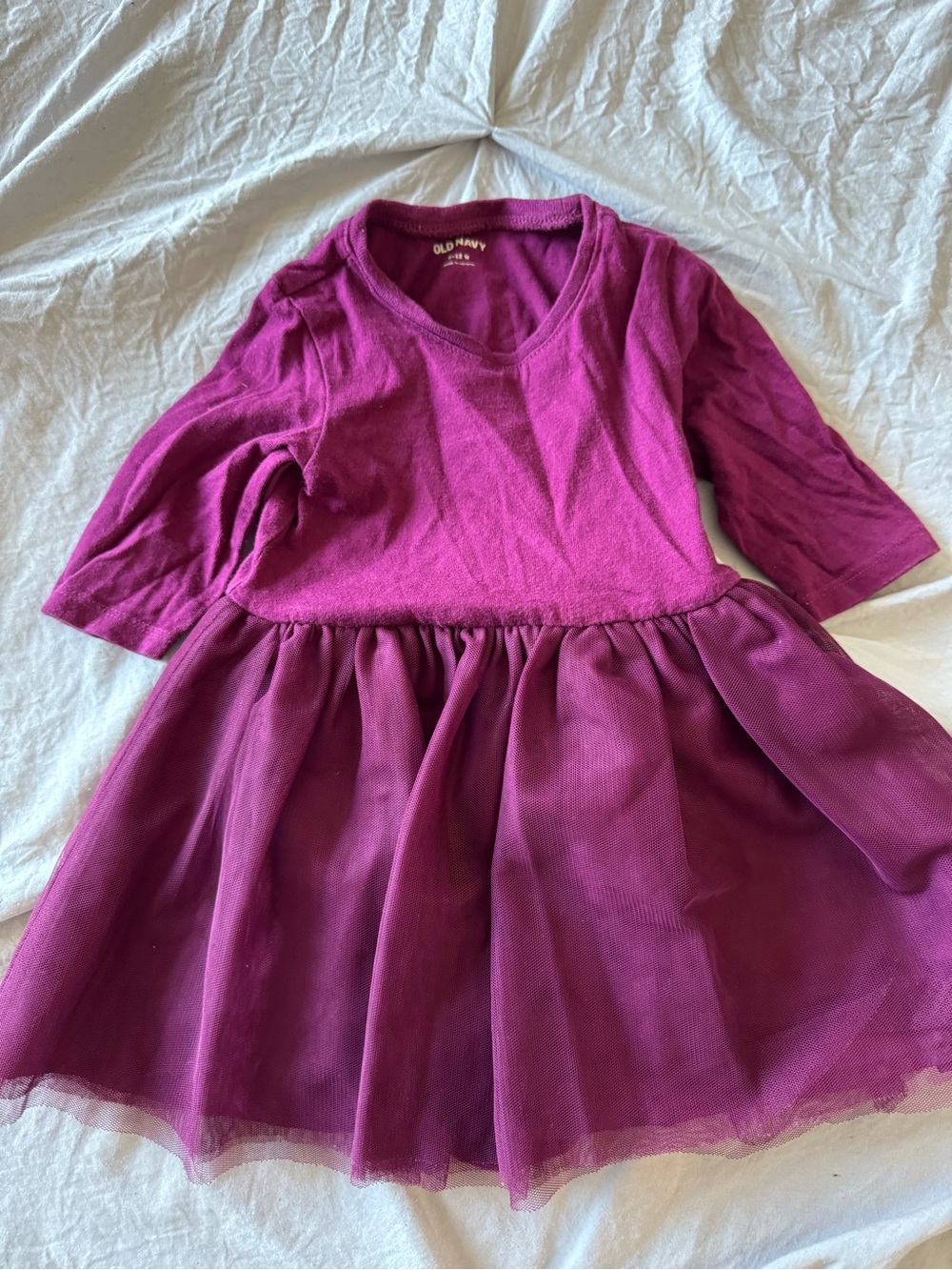 Old Navy Baby Magenta Tulle Skirt Bodysuit Dress